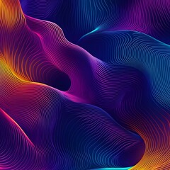 Abstract vibrant wavy lines digital art