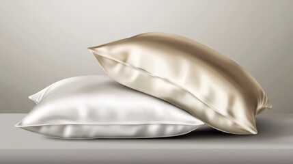 Two Exquisite Silk Pillows: A Luxurious Bedroom Accessory