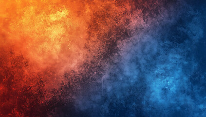 Obraz premium Grainy background, blue orange red color gradient noise texture banner, poster header cover wallpaper backdrop design