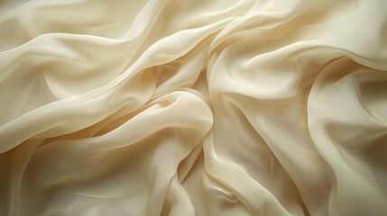 Abstract blurred silk fabric with soft flowing textures and neutral tones.