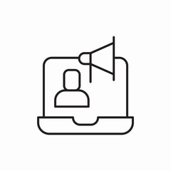 laptop megaphone icon vector sign