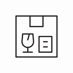 delivery box fragile icon vector sign