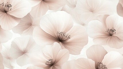 Elegant Floral Background with Soft Pink and Cream Flowers Ideal for Elegant Designs