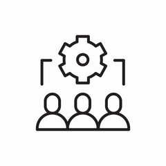 team management gear settings people icon vector sign