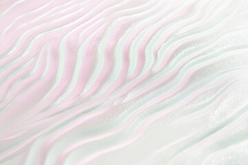 Fototapeta premium Pastel Iridescent Waves Abstract Texture in Soft Pink and Green Tones