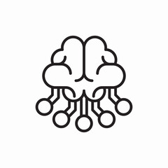 artificial intelligence brain icon vector sign
