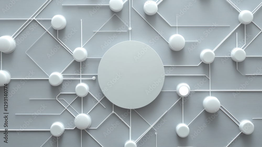 Poster abstract circuit board design with a central blank circle.