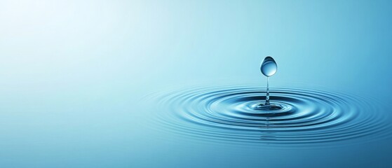 A drop of water is falling into a large body of water