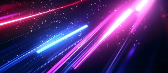 Obraz premium Neon Light Streaks in Dark Space