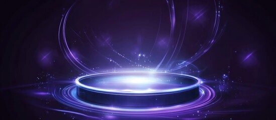 Obraz premium Abstract Futuristic Stage Platform Purple Light Effect Presentation