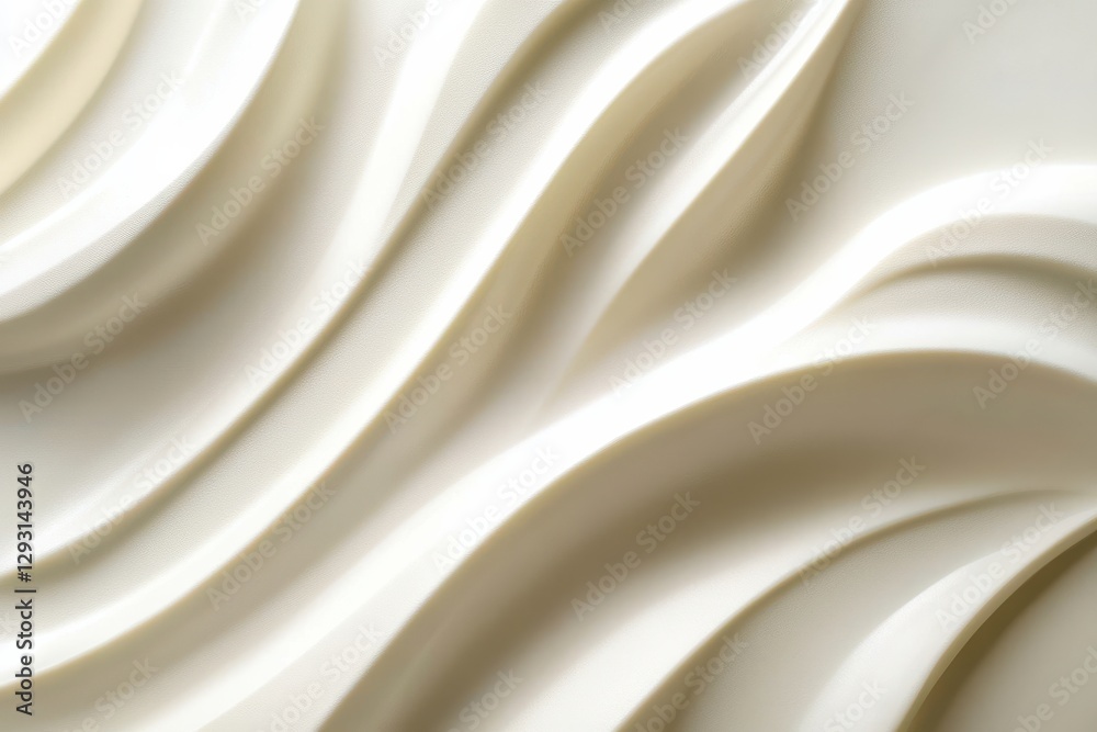 Poster Intricate patterns of creamy texture flow across a smooth surface in soft, natural light