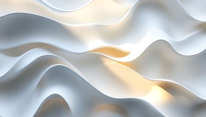 Obraz premium Abstract flowing white and golden curves in an artistic composition