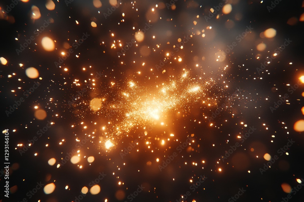 Poster stunning display of shimmering particles in a cosmic explosion