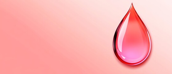 A pink background with a red drop in the middle