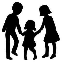silhouette of father, mother and child
