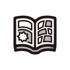 Manga illustration icon.Simple vector outline, clipart for graphic design.