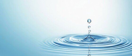 A drop of water is falling into a large body of water