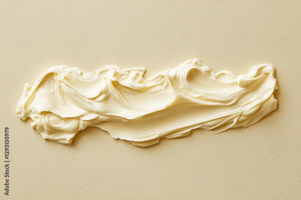 Poster creamy spread applied smoothly on a textured surface for culinary presentation and decoration