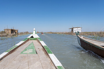 Boat trip in the Mesopotamian / Iraqi Marshes with the so called Marsh Arabs Madan