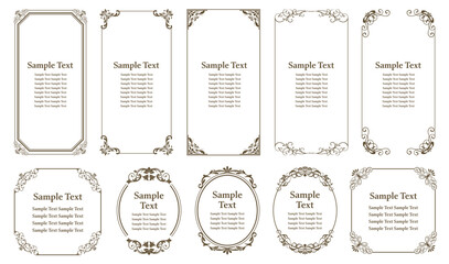 Vector Decorative vintage borders and frames. collection for invitation, menu..eps