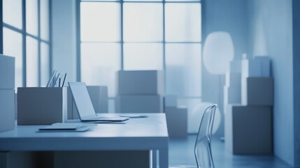 Executive departures in a stylish office with soft lighting. Featuring career shift and leadership transition