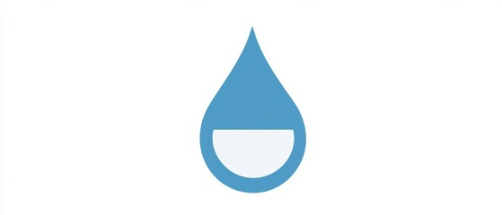 A blue drop of water with a white circle in the middle