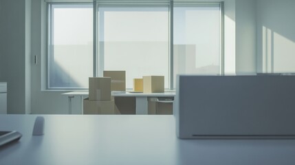 Executive departures in a stylish office with soft tones. Featuring leadership change and career transition