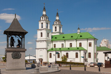 Cathedral of the Descent of the Holy Spirit in the city center of Minsk, Belarus
