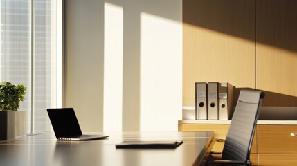 Executive departures in a well-lit office with neutral tones. Featuring career shift and leadership change