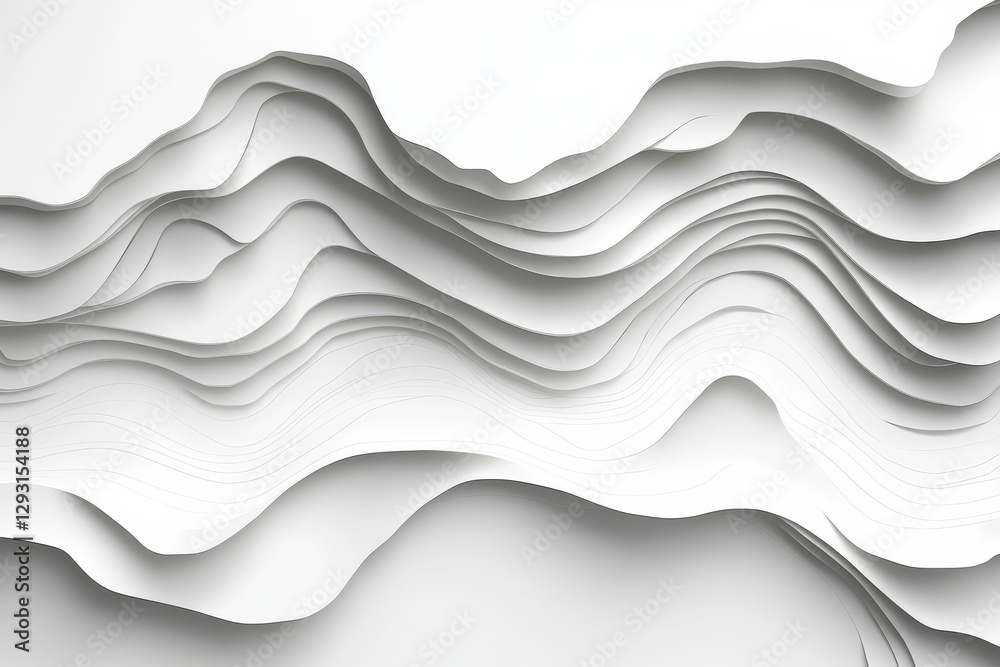 Poster layered abstract paper design creates a textured wave effect on a minimal background in a modern art