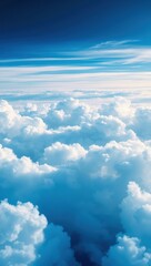 Fototapeta premium blue sky with clouds mobile phone background 9:16