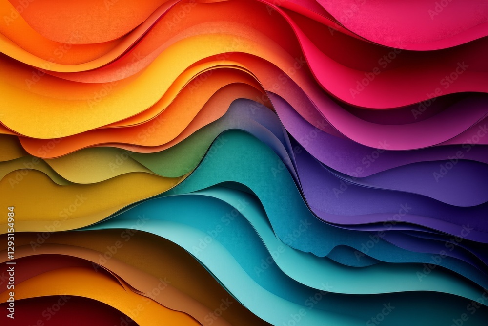 Poster vibrant waves of color create a stunning abstract design with flowing patterns and gradients