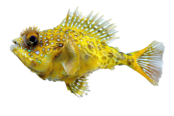  Exotic Spotted Yellow Fish Against A Dark Backdrop