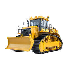 Full shot of a powerful yellow bulldozer