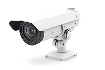 Old video camera isolated on white background with clipping path, front view