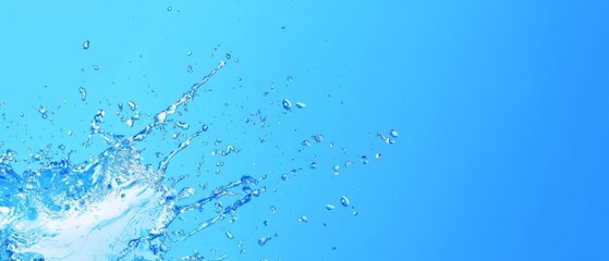 A splash of water on a blue background