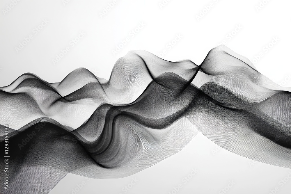  abstract black wave patterns create fluid movement in a minimalist design setting in a modern art co