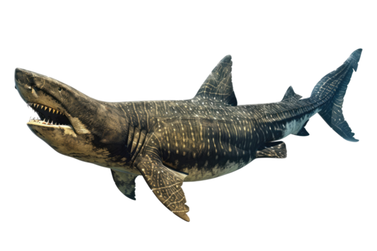 Megalodon Prehistoric Shark. Isolated