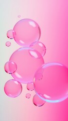 aesthetic pink soap bubbles floating background