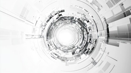 Abstract futuristic tunnel, white, grey, technology, background, website