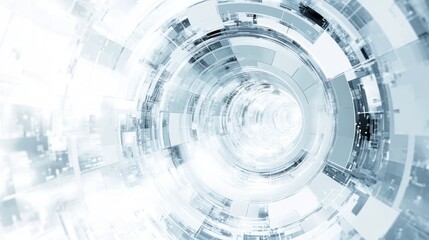 Obraz premium Abstract digital tunnel; futuristic technology background; website banner