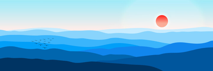 The rolling mountains