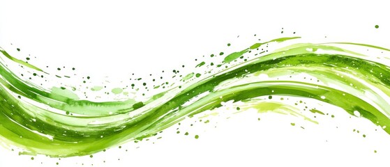 A green wave with green paint splatters