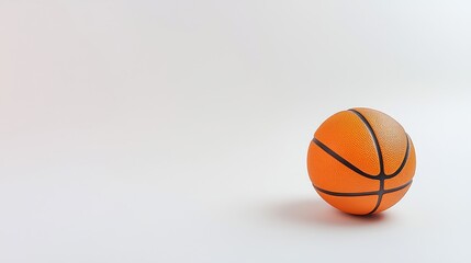 Fototapeta premium Bright Orange Basketball on a Minimalist White Background