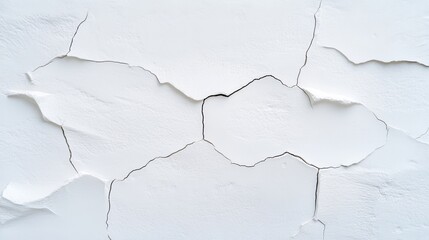 Obraz premium Cracked White Wall Surface with Textured Patterns and Detail