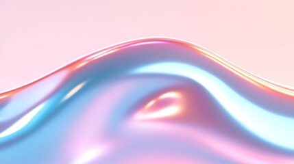 Naklejka premium Abstract Surface of Soft Curves with Glossy Finish in Gentle Pastel Colors and Smooth Highlights