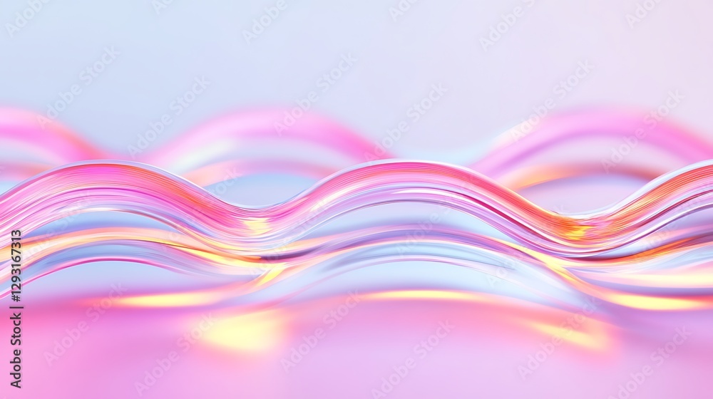 Poster abstract wave patterns in soft pastel colors creating a dreamy and serene background for various des