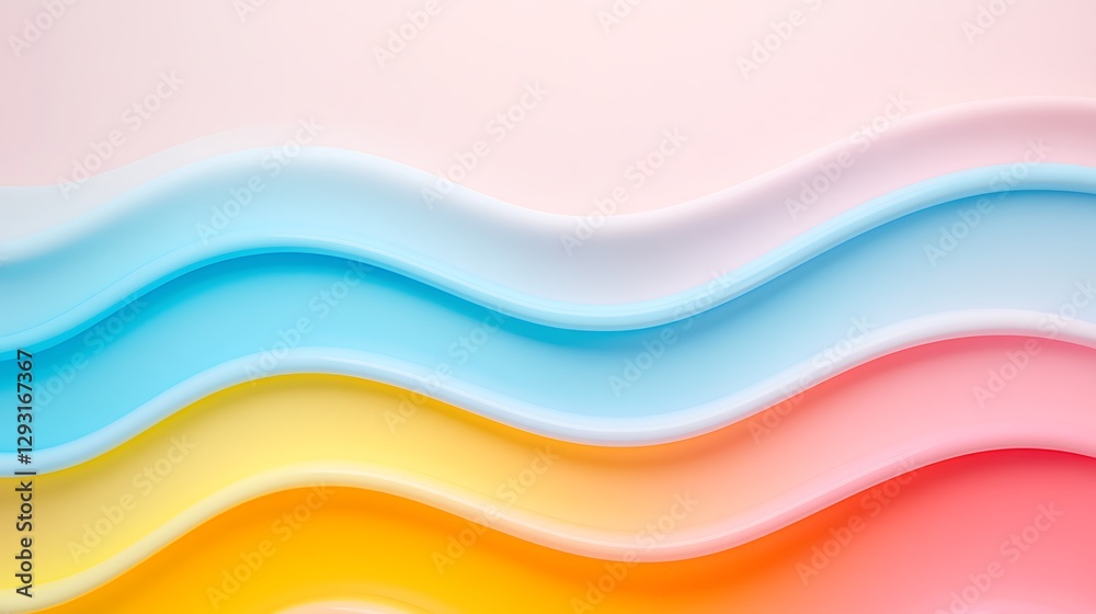 Poster abstract wave patterns in soft pastel colors ideal for background use and creative design projects