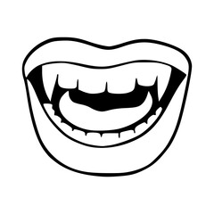 Obraz premium lips outline vector illustration