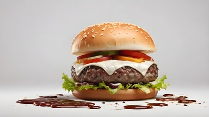 hamburger on a wooden background